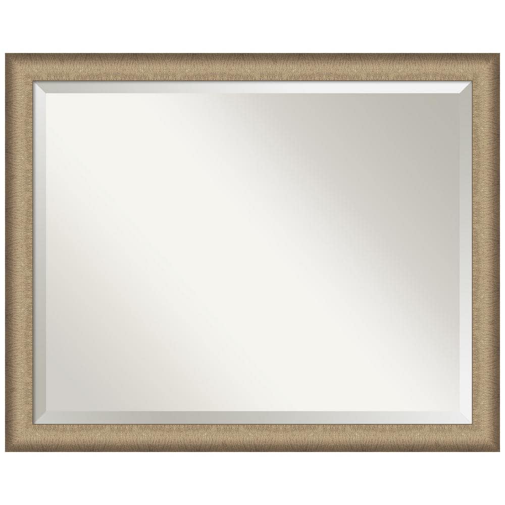 Elegant Brushed Bronze Narrow Framed Rectangular Vanity Mirror