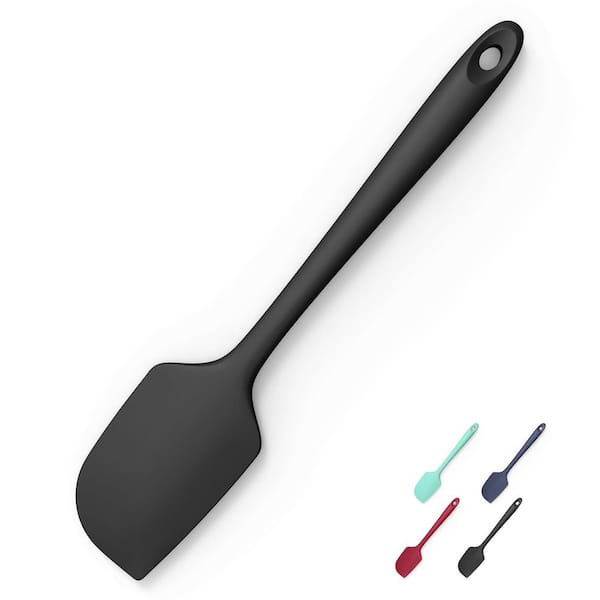 Black Silicone Heat Resistant Spatula for Pizza Cooking and Baking, Scratch-Proof, Flexible, 1 Piece