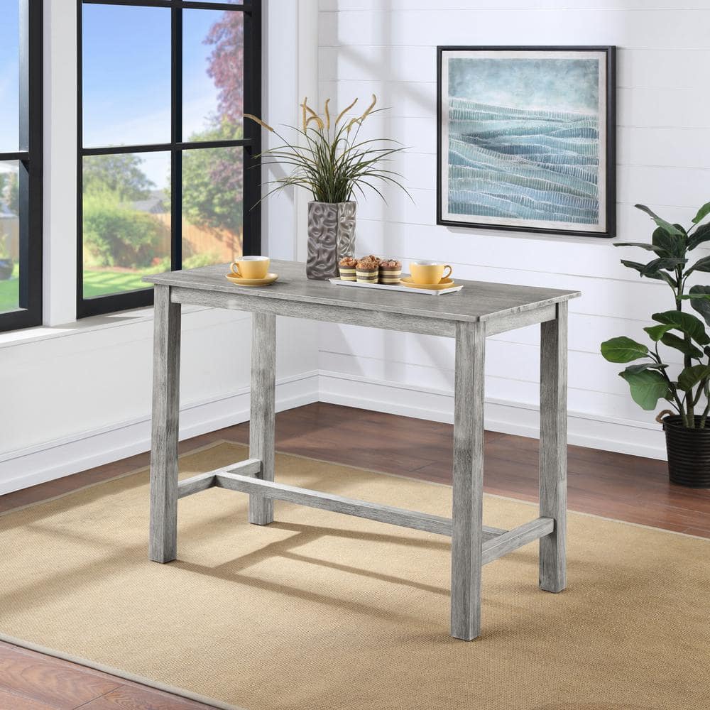 Storm Gray Reclaimed Wood Rustic Counter Height Pub Table