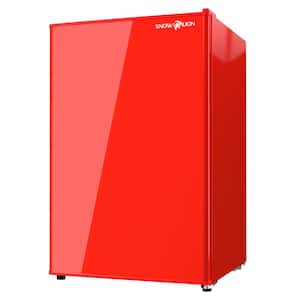 Premium 4.3 cu. ft. Freestanding Undercounter Solid Door Mini Fridge, Reversible Door and Quiet Operation, Red