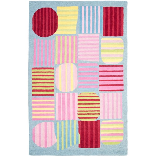 SAFAVIEH Kids Blue/Multi 5 ft. x 8 ft. Plaid Area Rug
