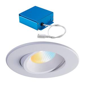 SPEX Lighting-4-in. Tunable-White New Construction Smart WiFi Connected by WIZ Integrated LED White Trim Gimbal Fixture