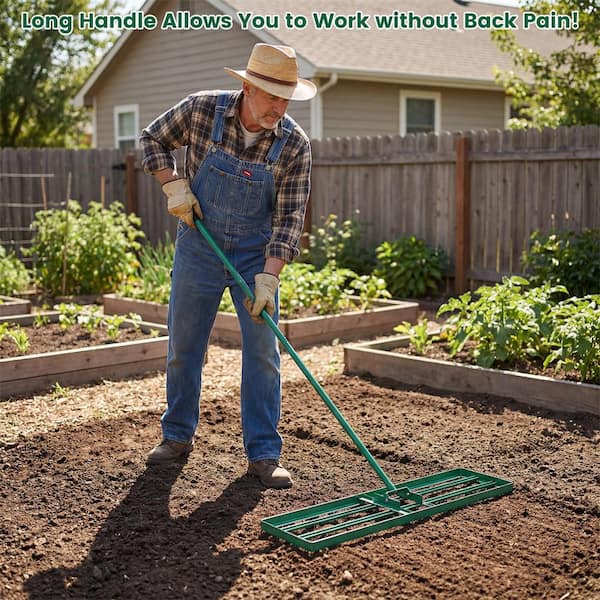 67 in. Lawn Leveling Rake 36 in. x 10 in. Heavy-Duty Level Lawn Tool for Garden Backyard/Lawn