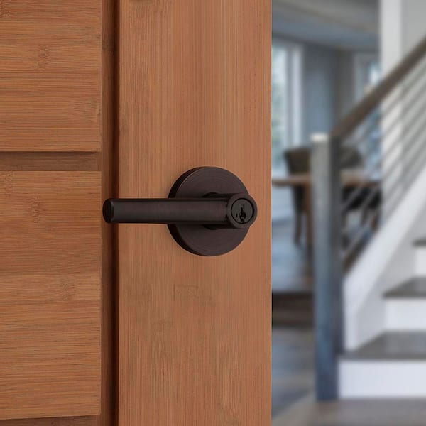 Milan Venetian Bronze Keyed Entry Door Handle Featuring SmartKey Security