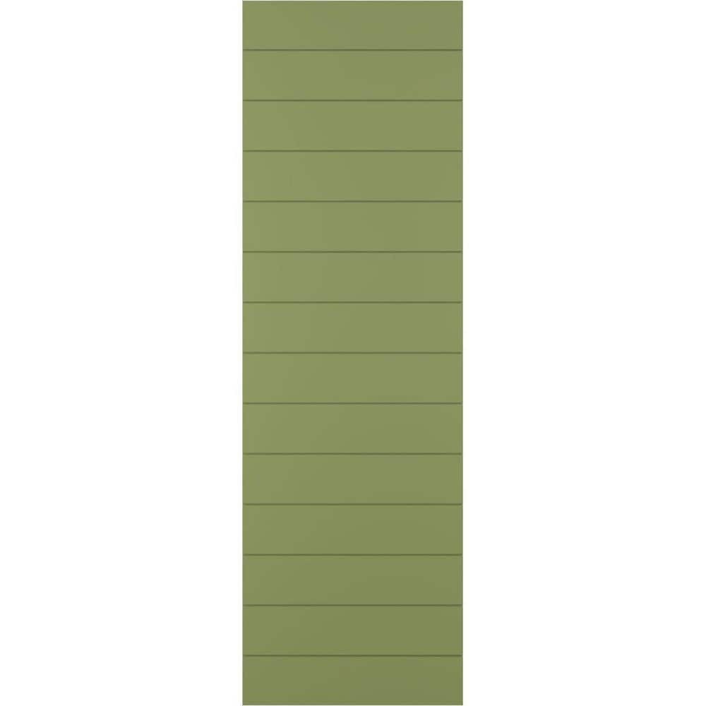12 in. x 52 in. True Fit PVC Horizontal Slat Modern Style Fixed Mount Board and Batten Shutters Pair in Moss Green price history on PriceWatchPro
