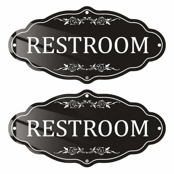 2 Pack 7.9 x 4 Inch Acrylic Waterproof Self-Adhesive Restroom Door Signs for Home Office Business Unisex