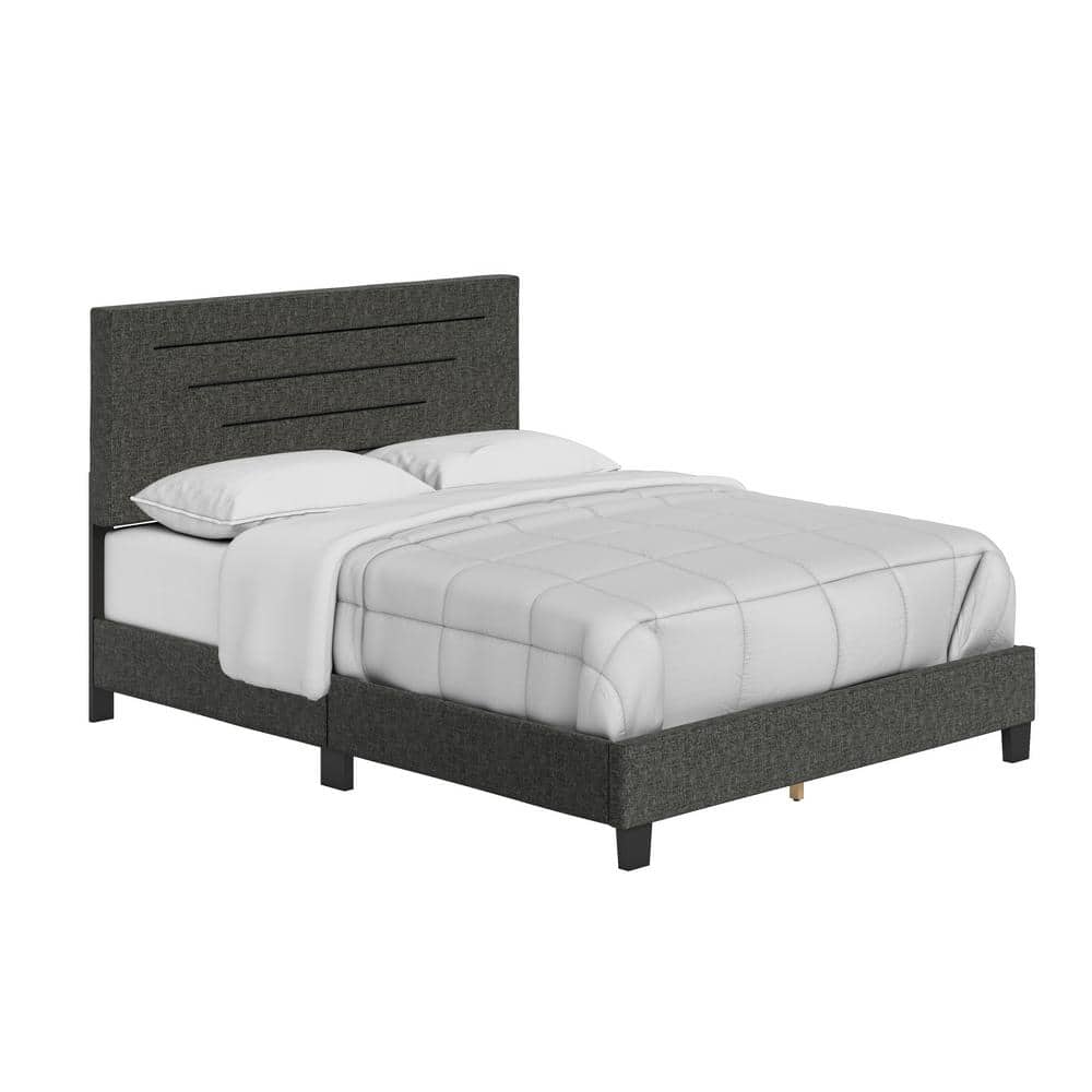 Boyd Sleep Cordoba Upholstered Linen Platform Bed, Twin, Black, Charcoal Linen -  COCL200TW