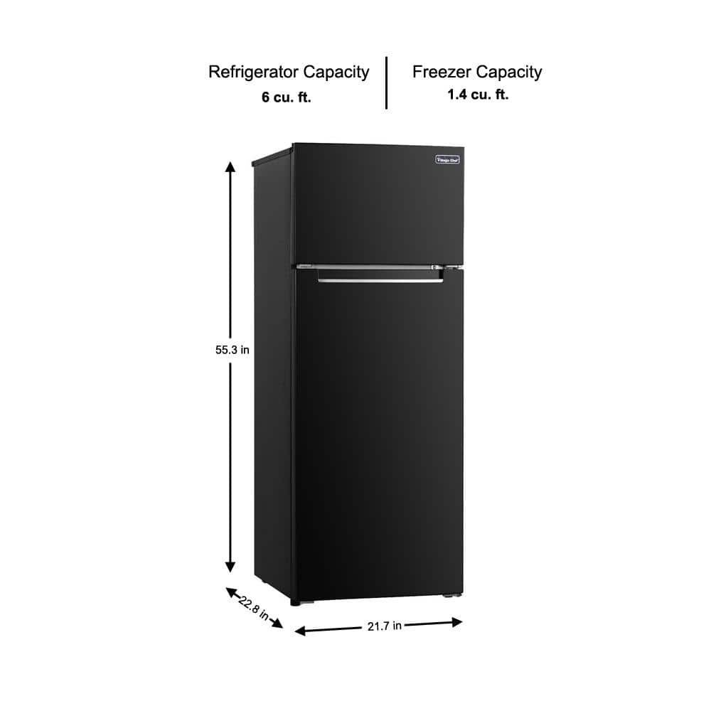 7.3 cu. ft. 2-Door Mini Fridge in Black with Freezer