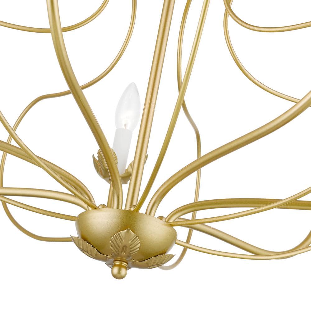 Katarina Graceful Floral 7-Light Chandelier in Soft Gold