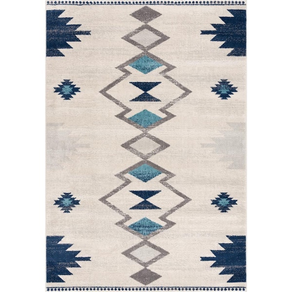 Rug Branch Savannah Modern Cream 2 ft. 3 in. x 22 ft. Abstract Runner Area Rug