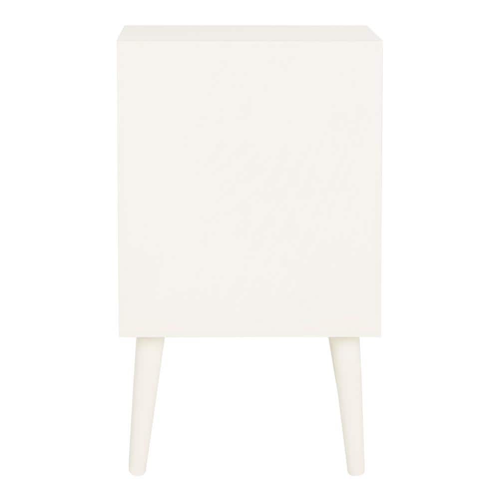 Pomona Antique White Mid-Century 3-Drawer Transitional Accent Table