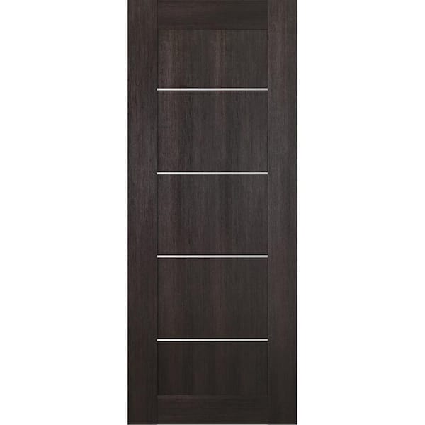 Belldinni 36 in. W x 80 in. H x 1-3/4 in. D 1 Panel Solid Core Vona 07 4H Veralinga Oak Prefinished Wood Interior Door Slab