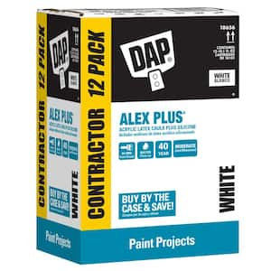 Alex Plus 10.1 oz. White Acrylic Latex Caulk Plus Silicone (12-Pack)