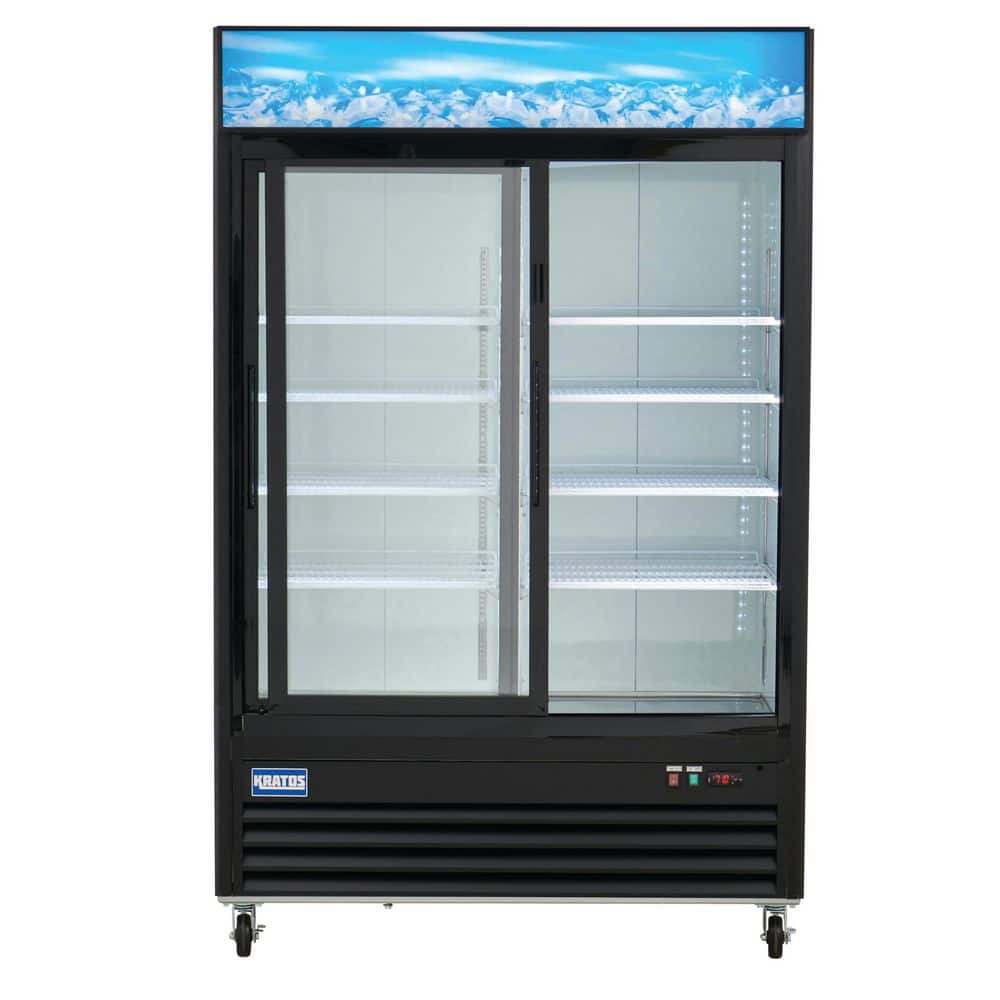 52.4 in 40 cu. ft. Commercial Sliding Door Merchandiser Upright Refrigerator Cooler in Black, LED Lighting price history on PriceWatchPro