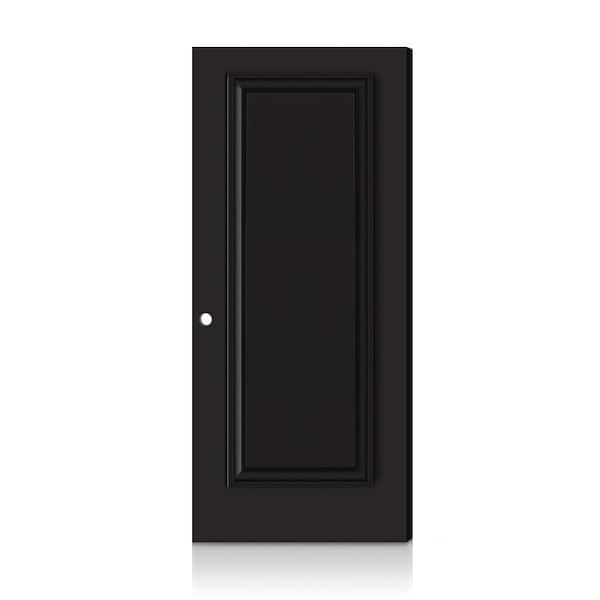 Fire-Rated Palazzo 1 Panel 30 in. x 80 in. Left-Hand/Inswing Charcoal Black Composite Interior Commercial Door Slab