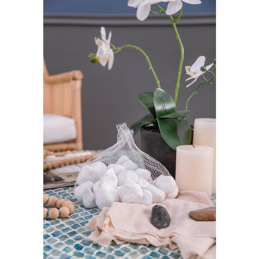 White Natural Stone Decorative Pebbles Set of 6