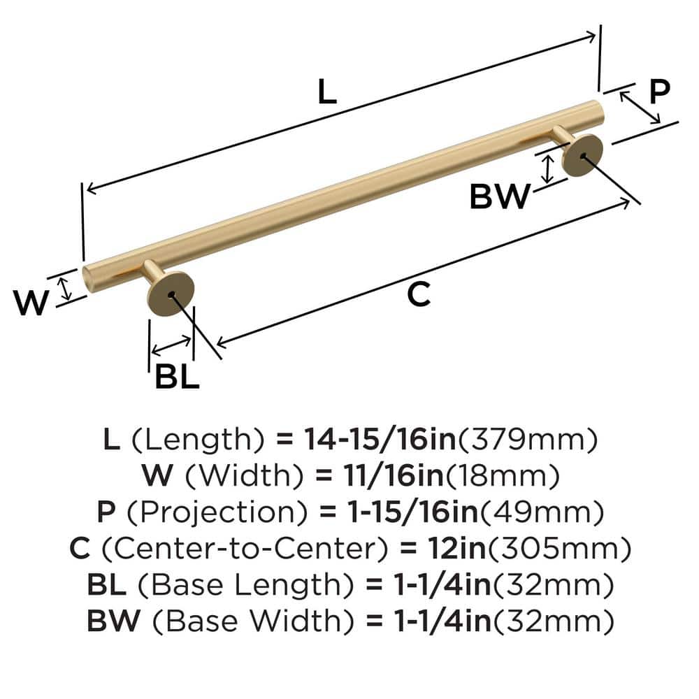 Champagne Bronze Modern Appliance Pull with Mounting Hardware