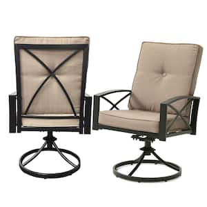 Outdoor Swivel Dining Chair with Cushion (Set of 2)