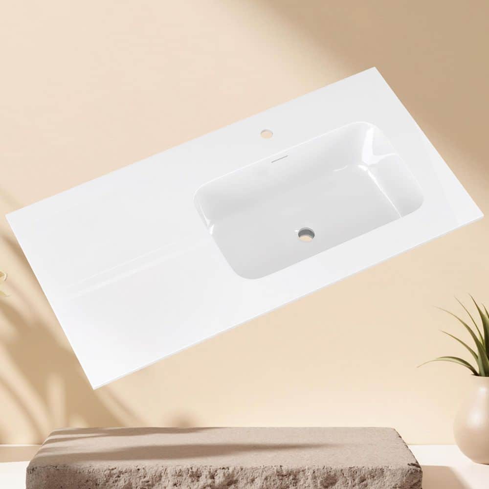 Getpro 42 in. W x 22 in. D Solid Surface Composite White