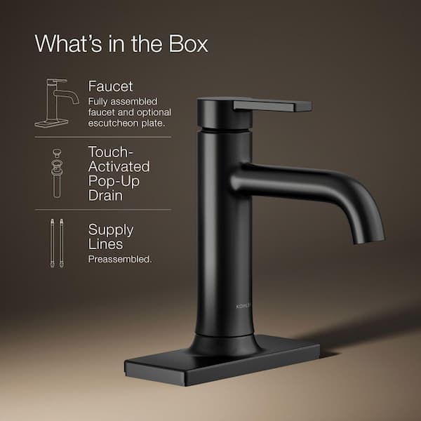 KOHLER Venza Single-Handle Single-Hole Bathroom Faucet in Matte