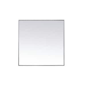 Timeless Home 42 in. W x 42 in. H x Modern Metal Framed Square Silver Mirror