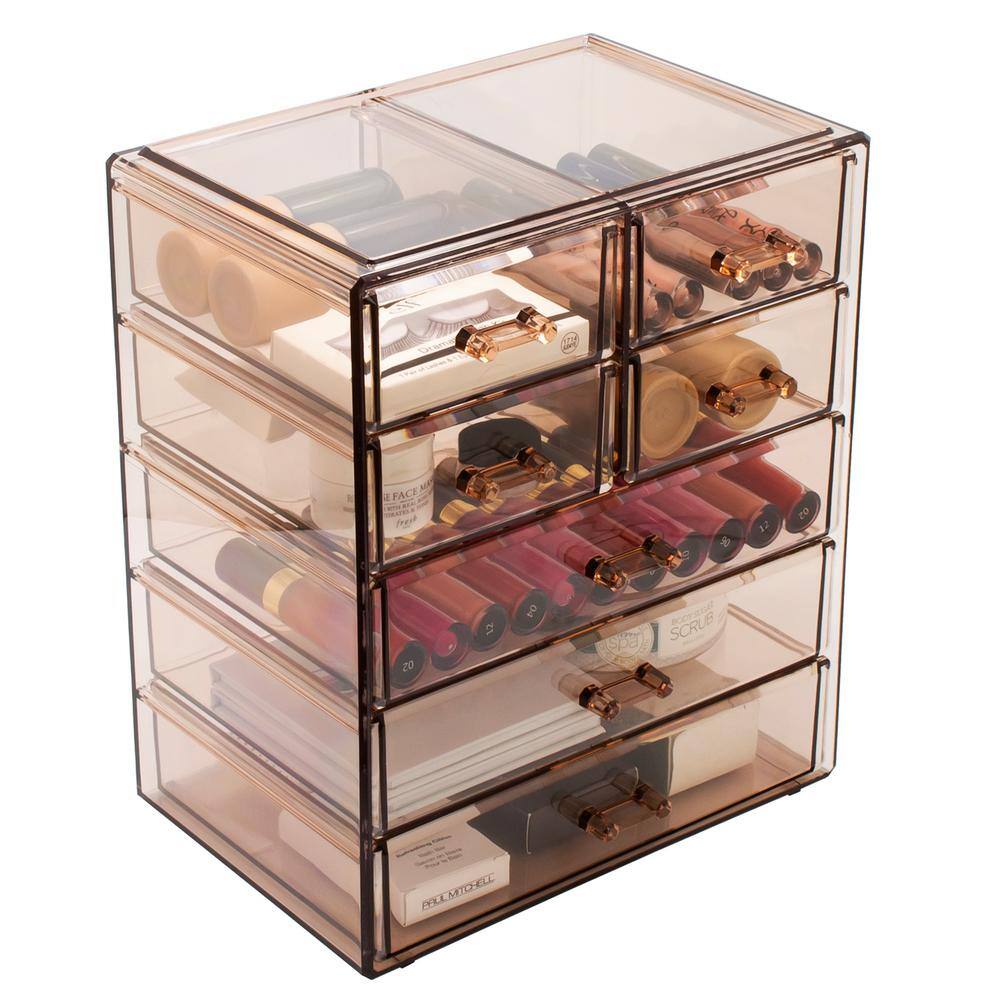 Brown Clear Acrylic 7-Drawer Vanity Organizer