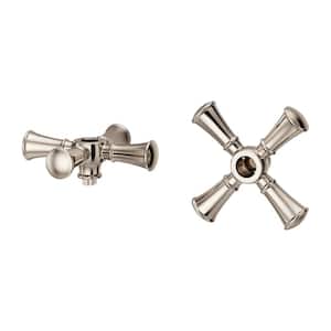 Tisbury 2-Handle Cross Handle Kit for Wide spread Faucet in Polished Nickel