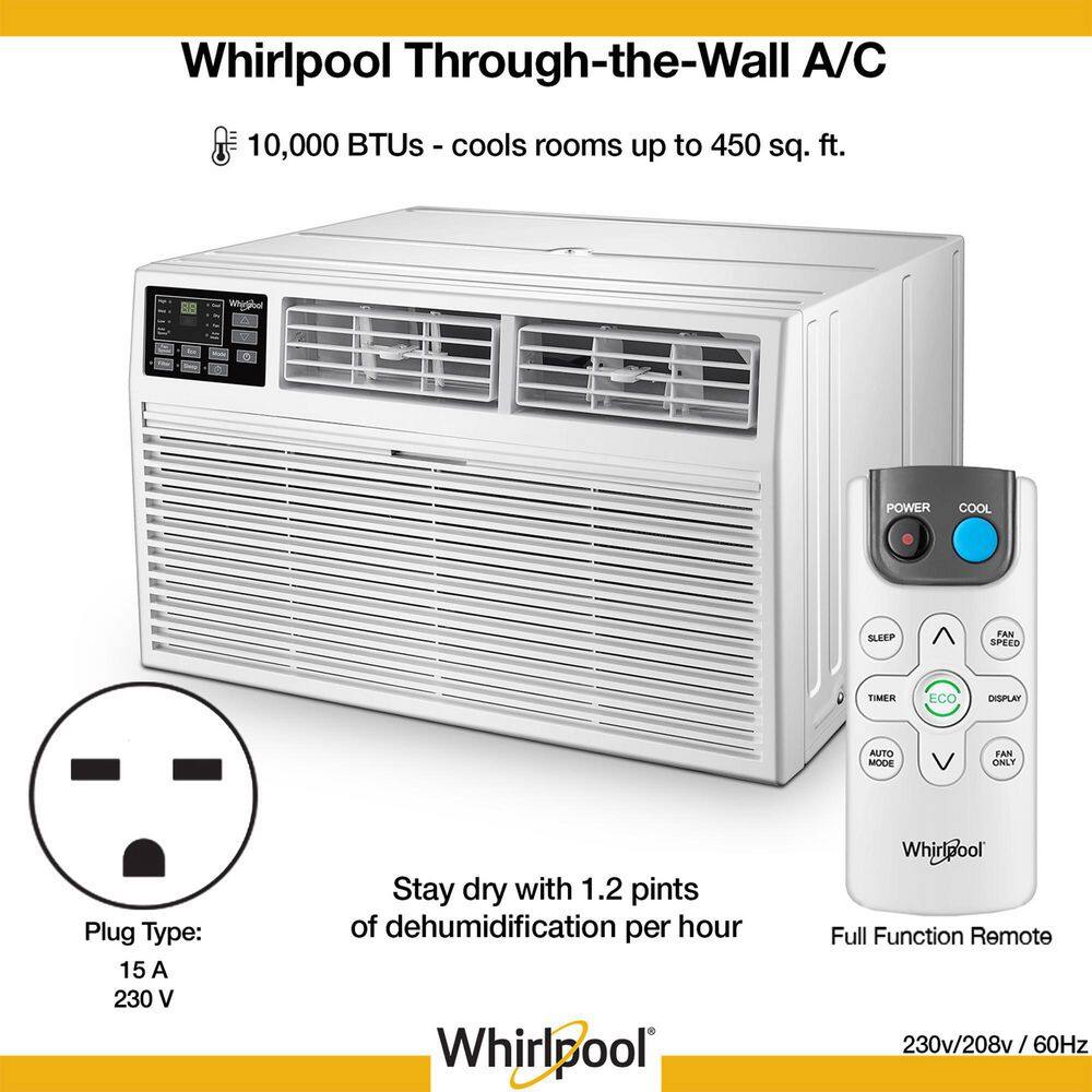 White 10,000 BTU Through-the-Wall Air Conditioner with Remote Control
