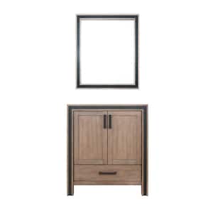 Ziva 30 in. W x 22 in. D x 32 in.H Single Bath Vanity Cabinet without Top in Rustic Barnwood, with Mirror