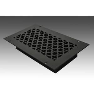 Victorian 12 in. x 6 in. Black Powder Coat Steel Wall Ceiling Vent with Opposed Blade Damper