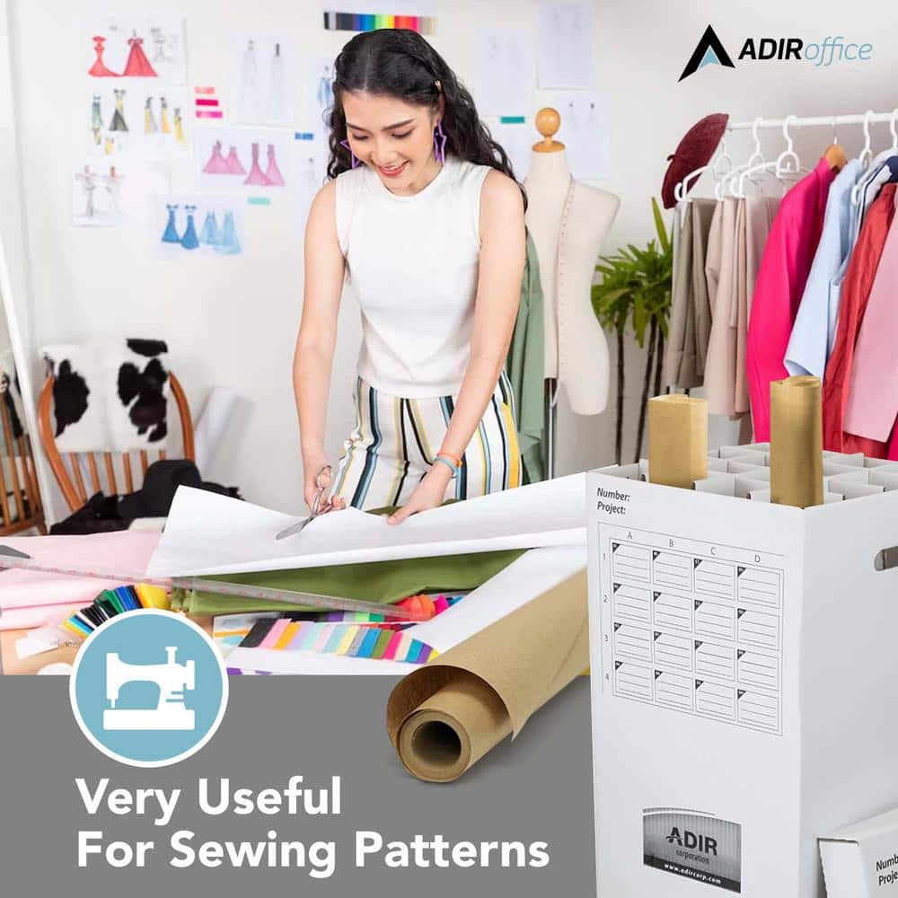 25 Inch White Corrugated Cardboard Roll File Storage Cabinet Set