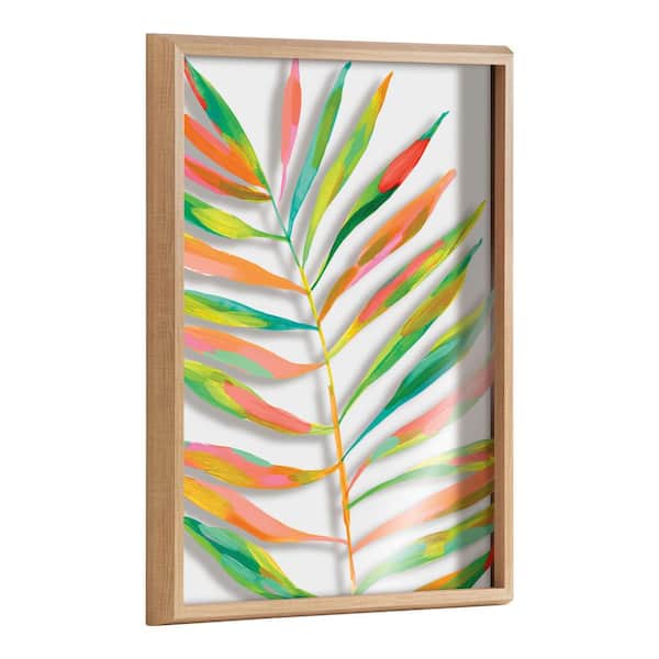 Kate and Laurel Palma No. 2 by Ettavee Framed Nature Printed Glass Wall Art Print 24.00 in. x 18.00 in.