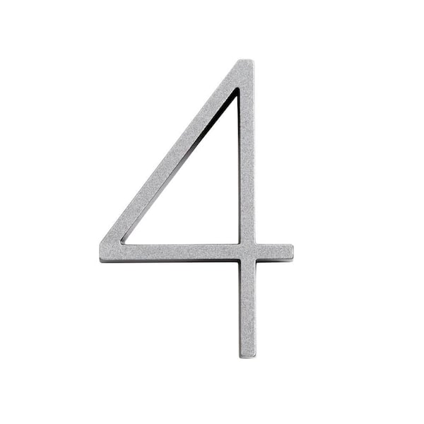 Everbilt 5 in. Silver Reflective Floating or Flush House Number 4