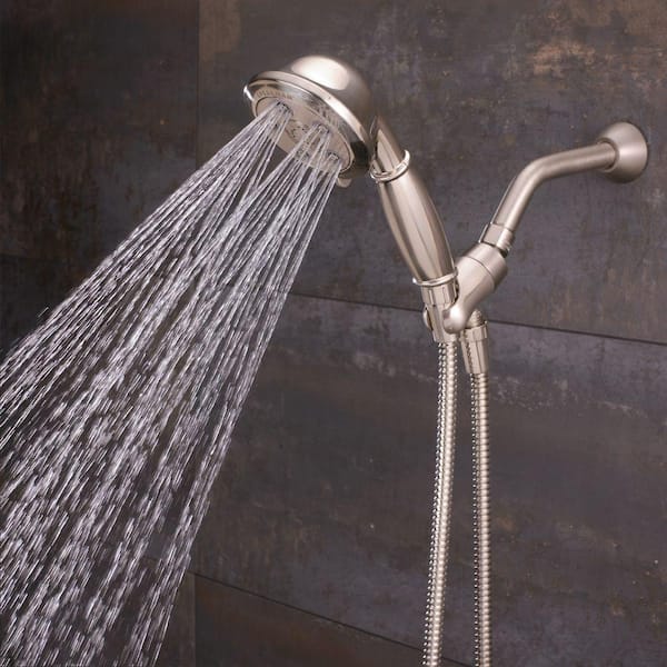 3-Spray 4 in. Single Wall Mount Handheld Adjustable Shower Head in Brushed Nickel