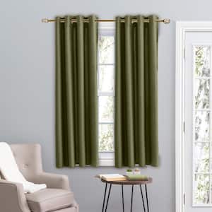 Spanish Moss Woven Grommet Room Darkening Curtain - 56 in. W x 45 in. L