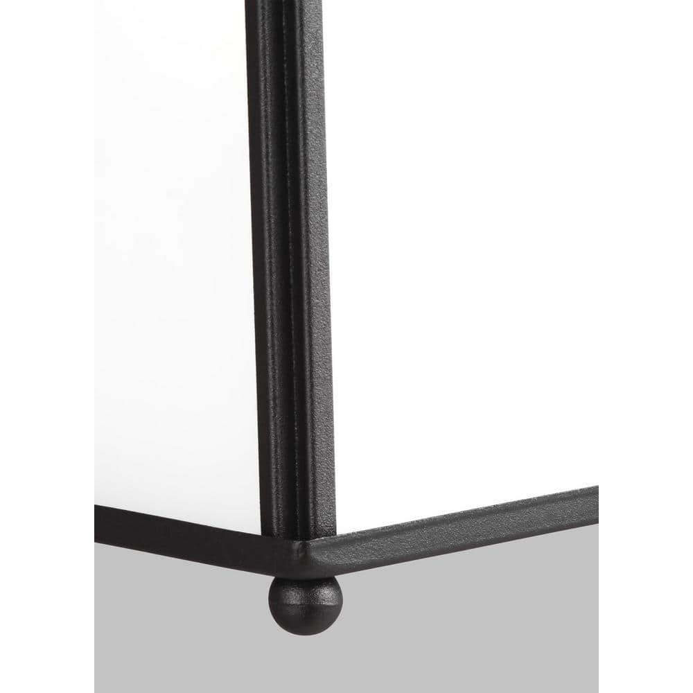 Black Satin Etched Glass Outdoor Wall Lantern
