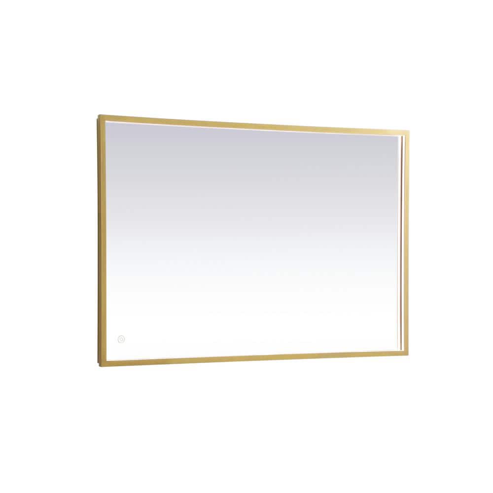 Timeless Home 27 in. W x 40 in. H Modern Rectangular Aluminum Framed LED Ba