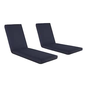 21.5 in. x 29 in. Outdoor Chaise Lounge Cushion in Midnight (2-Pack)