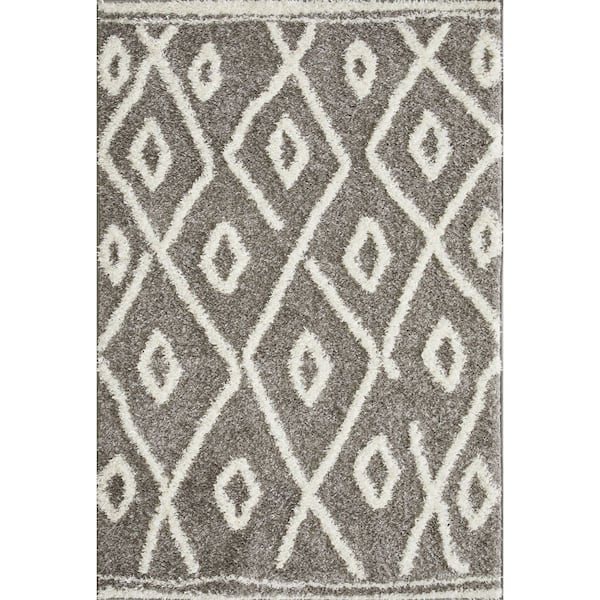 LOOMAKNOTI Vemoa Avonako Gray 4 ft. x 6 ft. Geometric Polyester Area Rug
