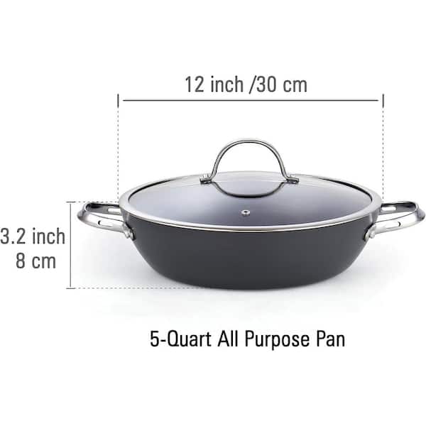 Cooks Standard 11 in. Black Hard Anodized Aluminum Nonstick Wok Stir Fry Pan  02591 - The Home Depot