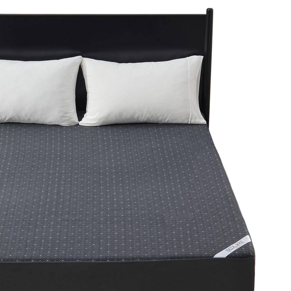 Dark Gray Full Polyester Waterproof Mattress Protectors, Soft Mattress Cove