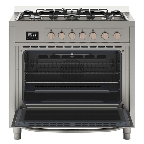 36 in. Stainless-Steel Professional GAS Range with Legs - Silver
