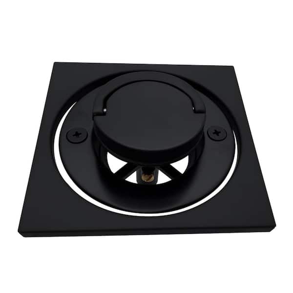 Westbrass Roman Tub Drain Trim with 4-1/4 in. O.D. Tile Square in Matte Black