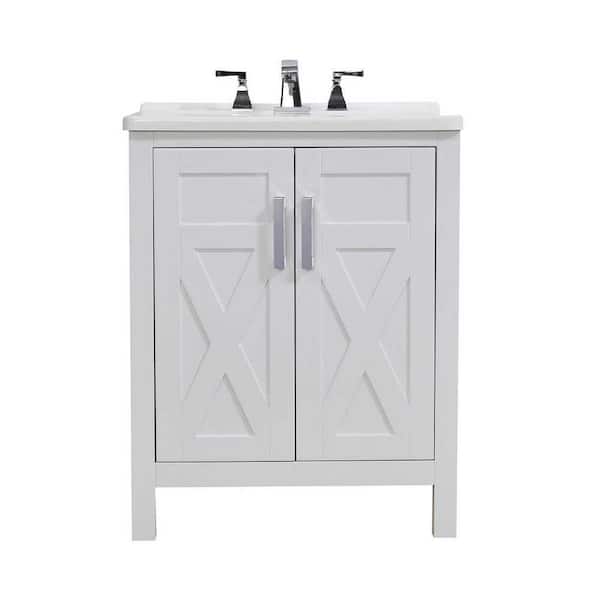 stufurhome Stufurhome Hathaway 27 in. x 34 in. White Engineered Wood Laundry Sink