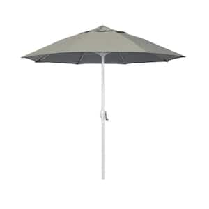 7.5 ft. Matted White Aluminum Market Patio Umbrella Fiberglass Ribs and Auto Tilt in Spectrum Dove Sunbrella