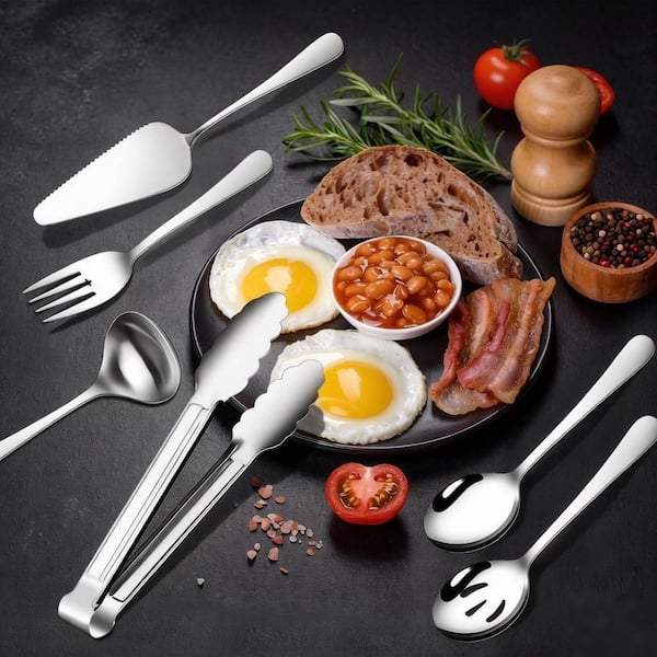 Wudkey 12-Piece Serving Set, Serving Utensils, Large Spoons, Forks