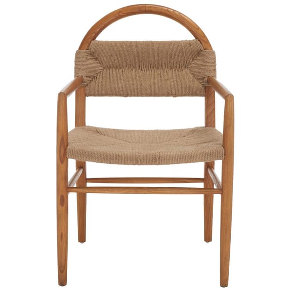 SAFAVIEH Farley Brown/Natural 25.59 in. Wood Dining Chair
