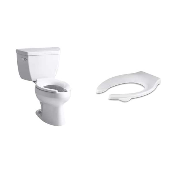 Stronghold Elongated Toilet Seat and Wellworth 12 in. Rough In 2-Piece Elongated Toilet Combo