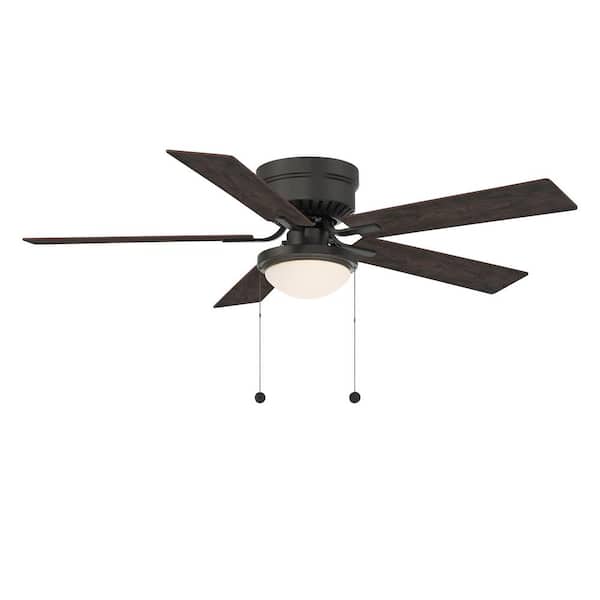 Hampton Bay Hugger II 52 in. Indoor Oil Rubbed Bronze Low Profile Ceiling Fan with 2 LED Bulbs Included