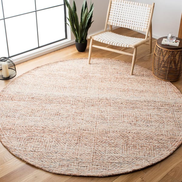 Capri Brown/Beige 7 ft. x 7 ft. Geometric Round Area Rug